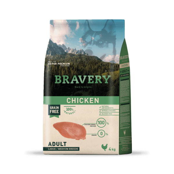 Bravery Dog Chicken Adult Large/Medium Breeds 4Kg