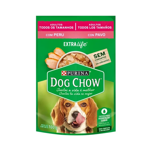 Sachet Dog Chow Adulto Todos los Tamaños Pavo 85gr