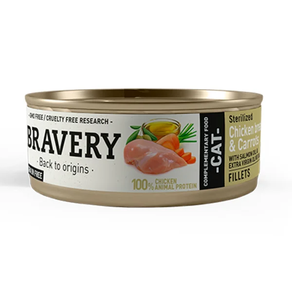 Lata Bravery Gato Chicken and Carrots Sterilized 70gr