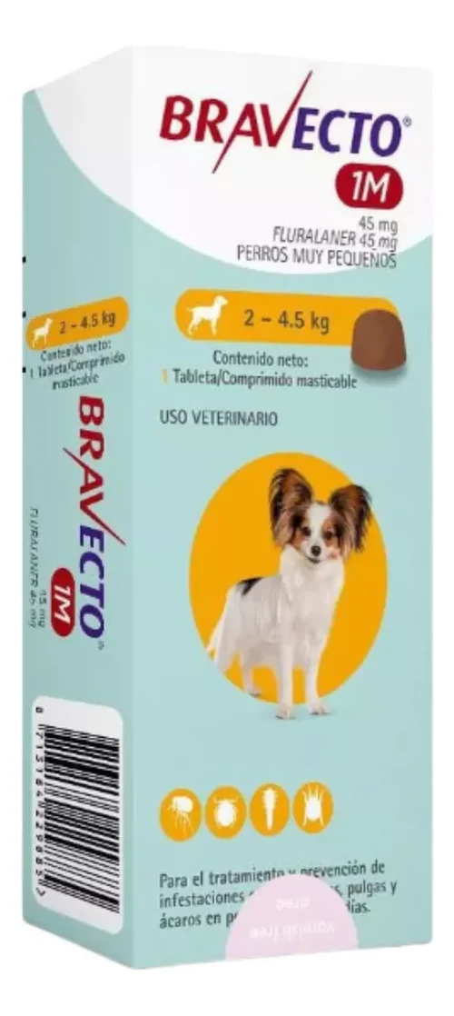 Bravecto Perro 2Kg a 4.5Kg 1 Mes