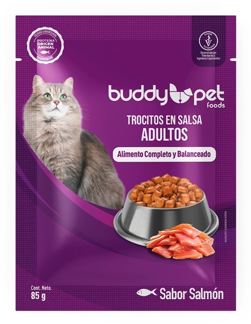 Sachet Buddy Pet Gato Salmón 85gr