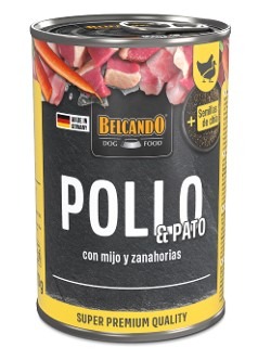 Lata Belcando pollo con pato mijo y zanahorias 400 GR