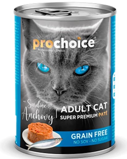 Lata Prochoice Sardina y Anchoas 400 g para Gatos