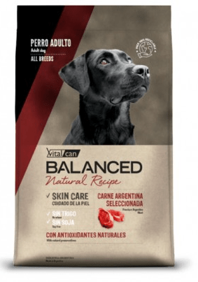 Vitalcan Balanced Natural Recipe Perro Adulto Selección Carne Argentina 15 KG